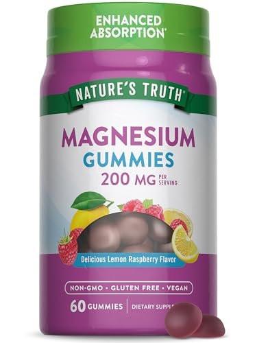Nature's Truth Magnesium Gummies for Adults | 200mg | 60 Count | Vegan, Non-GMO & Gluten Free Supplement | Enhanced Absorption Magnesium Citrate - görsel 2