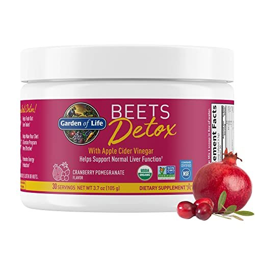 Garden of Life Organic Beet Root Powder with Antioxidants, Vitamin C, Probiotics & Apple Cider Vinegar for Digestive & Liver Health – BEETS Detox – Vegan, Non GMO, Cranberry Pomegranate, 30 Servings - görsel 2
