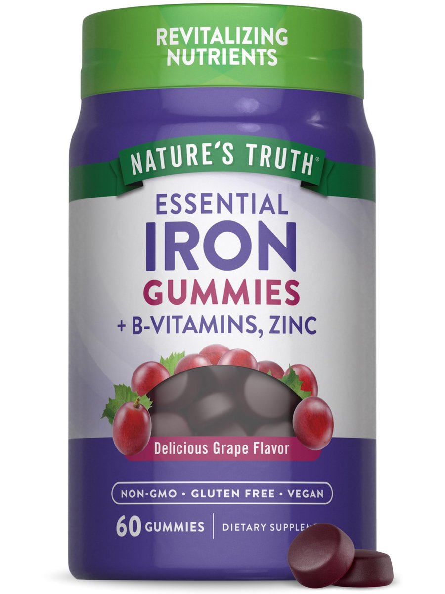 Nature's Truth Iron Gummies | 60 Count | – Iron Support: Each serving provides a meaningful amount of iron to help – Image 1
