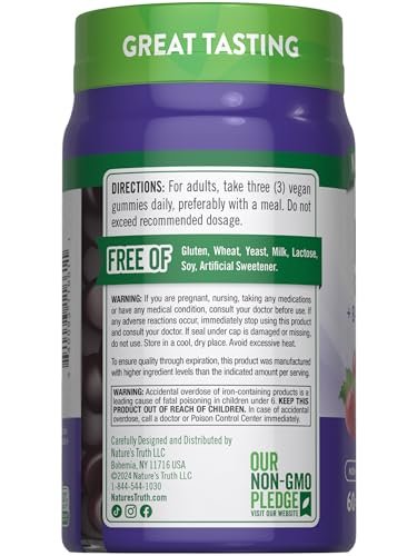 Nature's Truth Iron Gummies | 60 Count | – Iron Support: Each serving provides a meaningful amount of iron to – Image 14