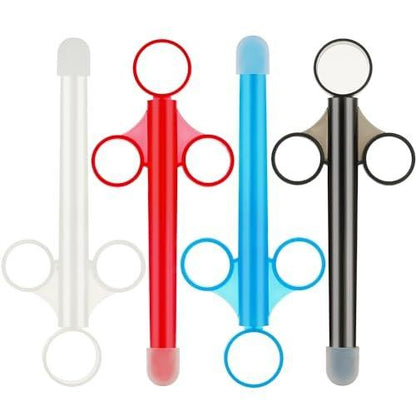 Famolay Lube Applicator for Women Man, 2PCS Injector with 10ml Scale Smooth Rounded Cap, Reusable, Easy to Clean