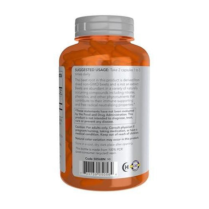 NOW Foods Sports, Beet Root Veg, Sports Nutrition, Immune System Support*, 550 MG, Naturally Occurring Nitrates, 180 Veg Capsules
