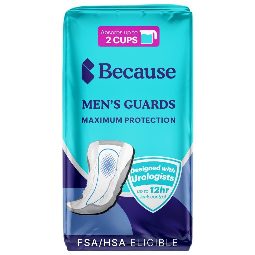 Because Premium Guards for Men - 20 Count Pack of Discreet, Individually Wrapped Bladder Protectors - Complete Absorbency, Fast-Locking, Odor Control - Comfort Fit, 2 Cups of Absorbency - görsel 18