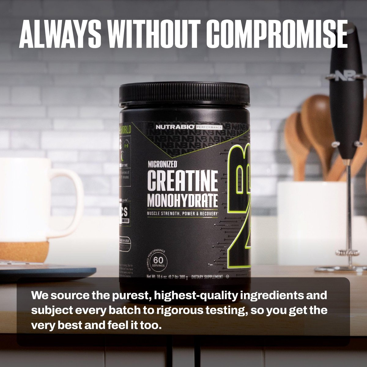 NutraBio Pure Micronized Creatine Monohydrate Powder Supplement, Unflavored, (300 g) - Supports Bulk Muscle Energy, Recovery, and Strength - HPLC Tested Creatine Powder Supplement for Men and Women - görsel 17
