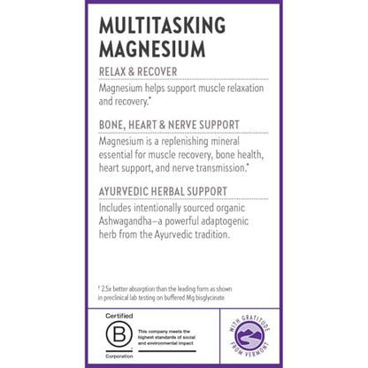 New Chapter Magnesium + Ashwagandha Supplement, 325 mg with Magnesium Glycinate for Muscle Relaxation & Recovery, Heart, Nerve & Bone Health, 2.5X Absorption, Non-GMO - 60 ct (2 Month Supply)