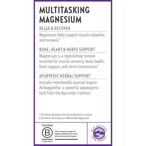 New Chapter Magnesium + Ashwagandha Supplement, 325 mg with Magnesium Glycinate for Muscle Relaxation & Recovery, Heart, Nerve & Bone Health, 2.5X Absorption, Non-GMO - 60 ct (2 Month Supply) - görsel 4