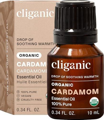 Cliganic Organic Cardamom Essential Oil - 100% Pure Natural for Aromatherapy Diffuser | Non-GMO Verified - görsel 1