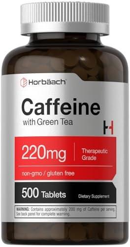 Horbäach Caffeine Pills 220mg with Green Tea | 500 Tablets | Vegetarian, Non-GMO & Gluten Free - görsel 10