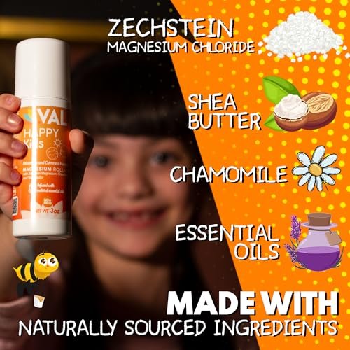 VAL Magnesium Roll-On for Kids | Gentle Zechstein Magnesium Chloride | Relaxation for Daytime & Bedtime | Calm & Mood Support | with Chamomile, Shea Butter & Essential Oils | USA Made | 3oz - görsel 3
