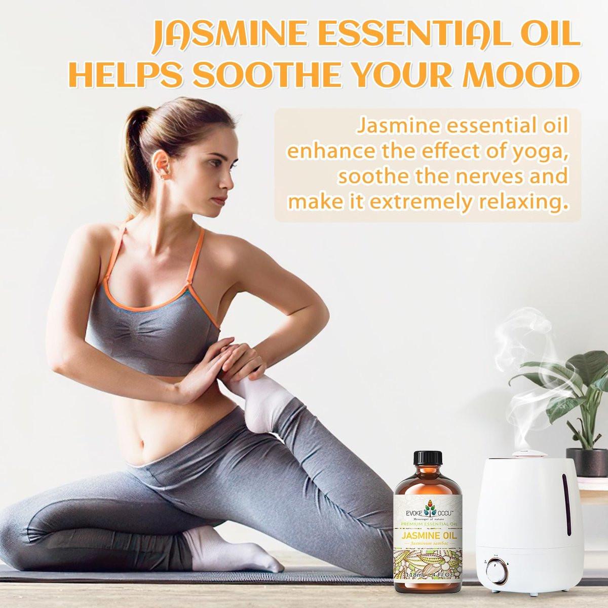 EVOKE OCCU Jasmine Essential Oil for Cleaning, Air Freshening, Relaxing, Add to Spray and Diffuser - 4 Fl Oz - görsel 3
