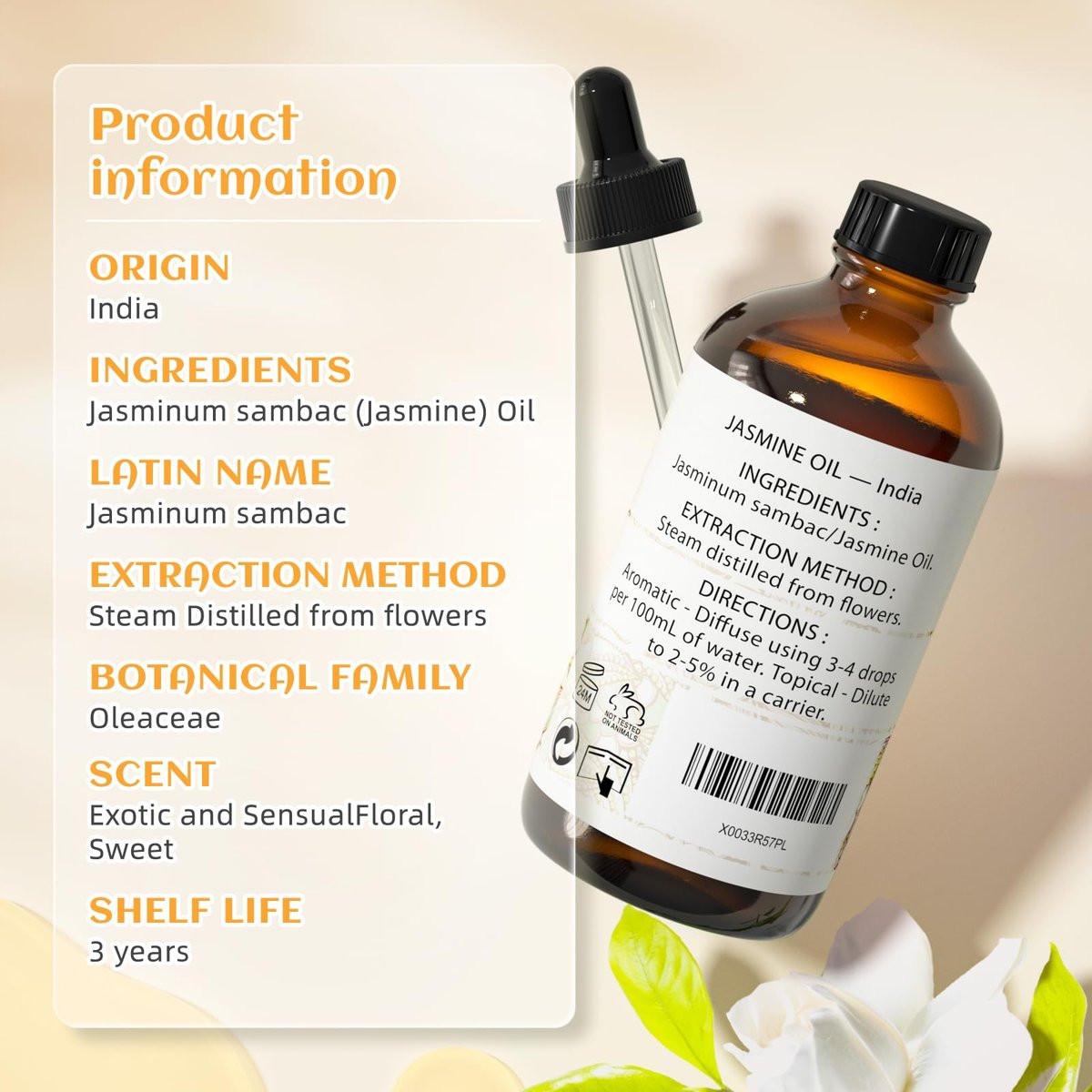 EVOKE OCCU Jasmine Essential Oil for Cleaning, Air Freshening, Relaxing, Add to Spray and Diffuser - 4 Fl Oz - görsel 17