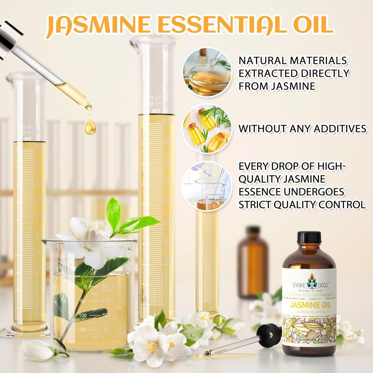 EVOKE OCCU Jasmine Essential Oil for Cleaning, Air Freshening, Relaxing, Add to Spray and Diffuser - 4 Fl Oz - görsel 5