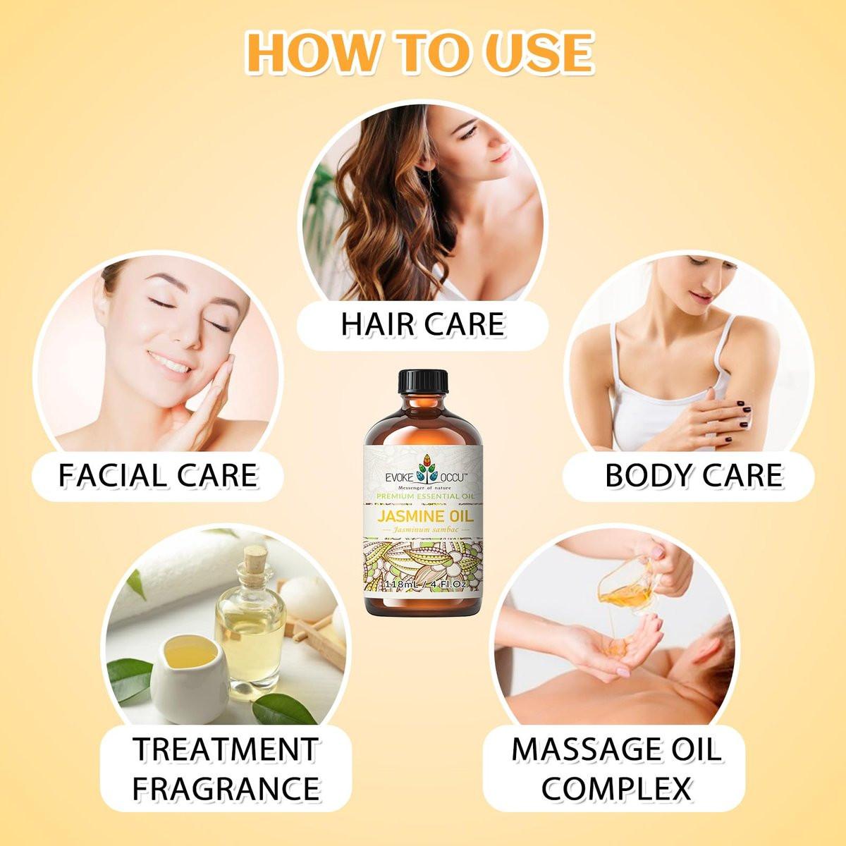EVOKE OCCU Jasmine Essential Oil for Cleaning, Air Freshening, Relaxing, Add to Spray and Diffuser - 4 Fl Oz - görsel 7