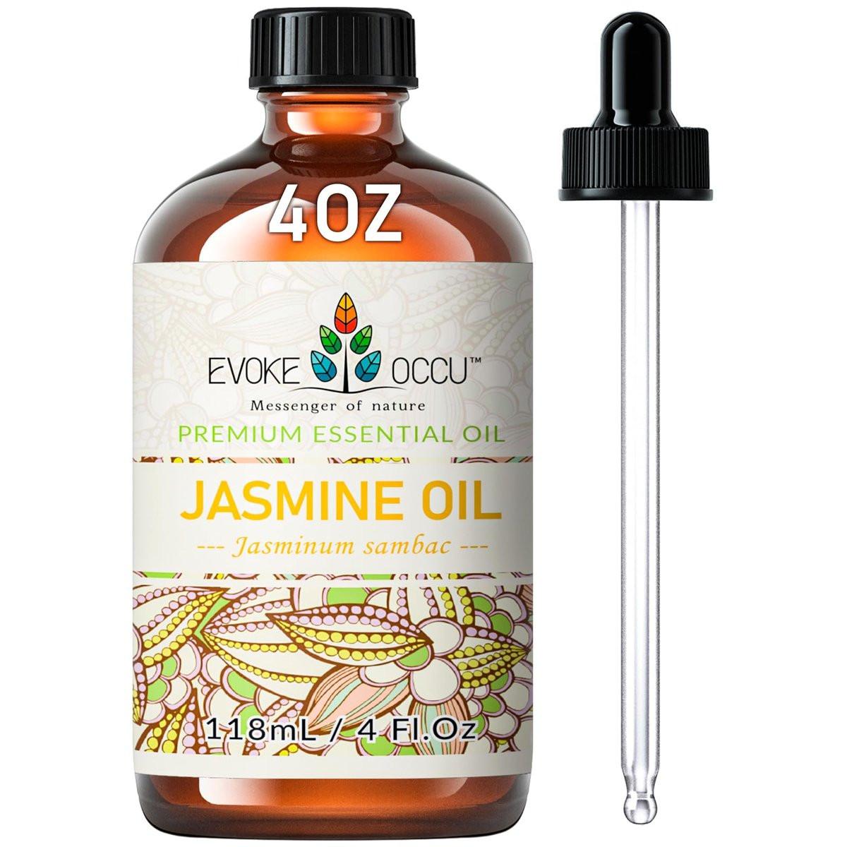 EVOKE OCCU Jasmine Essential Oil for Cleaning, Air Freshening, Relaxing, Add to Spray and Diffuser - 4 Fl Oz - görsel 1