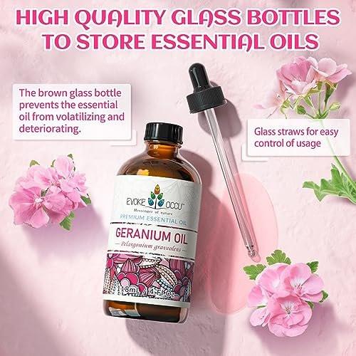 EVOKE OCCU Pure & Natural Geranium Essential Oil for Skin, Hair, Diffuser, Aromatherapy - 4 Fl Oz - görsel 17