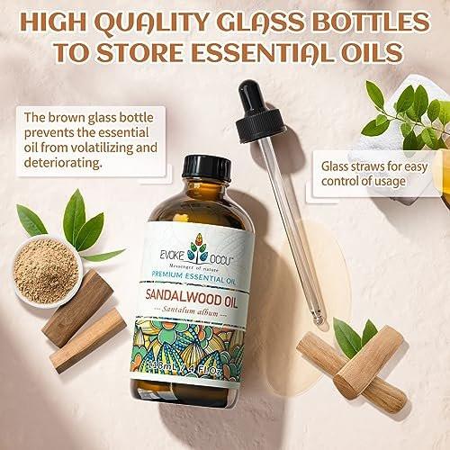 EVOKE OCCU Sandalwood Essential Oils for Skin Care, Diffuser, Perfume, Candle and Soap Making - 4 FL Oz - görsel 1
