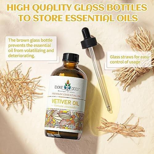 EVOKE OCCU Pure & Natural Vetiver Essential Oil for Skin, DIY, Candle and Soap Making - 4 Fl Oz - görsel 8