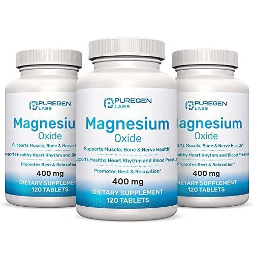 Magnesium 400mg [High Potency] Supplement – Magnesium Oxide for Immune Support, Muscle Recovery, Leg Cramps, Relaxation - 3 Pack | Total 360 Count - görsel 8