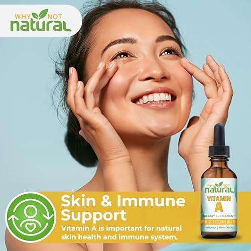 Why Not Natural Vitamin A Drops 10000 IU - Liquid Retinyl Palmitate with Coconut MCT Oil, Vegan Vitamin A Supplement for Skin - 1 oz Sublingual Tincture - görsel 11