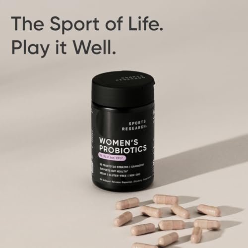 Sports Research Women's Probiotics with Prebiotics, 65 Billion CFU - Vegan Capsules for Gut Health & Digestive Support, Probiotics for Women with Cranberry - Non-GMO Verified & Gluten Free - 30 Count - görsel 8