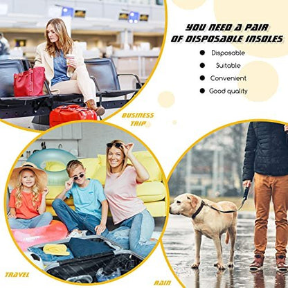 Geyoga 24 Pairs Disposable Shoe Liners Breathable Thin Insoles Disposable Insert Women Replaceable Sweat and Outdoor Barefoot Wood Pulp Shoe Liner for Women Men Hiking Running Boot Sneaker