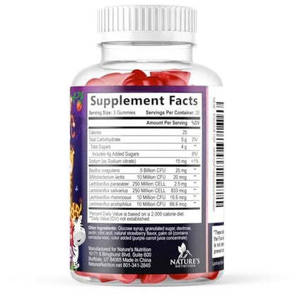 Kids Probiotic Gummies - Natural Immune Support & Digestive Health Supplement - Daily Chewable Probiotic for Children & Toddlers Ages 4+ - Vegan, Gluten & Dairy Free - Berry Flavored - 120 Gummies