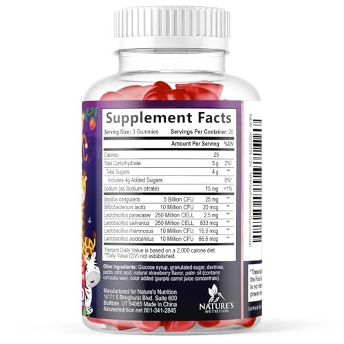 Kids Probiotic Gummies - Natural Immune Support & Digestive Health Supplement - Daily Chewable Probiotic for Children & Toddlers Ages 4+ - Vegan, Gluten & Dairy Free - Berry Flavored - 120 Gummies - görsel 9