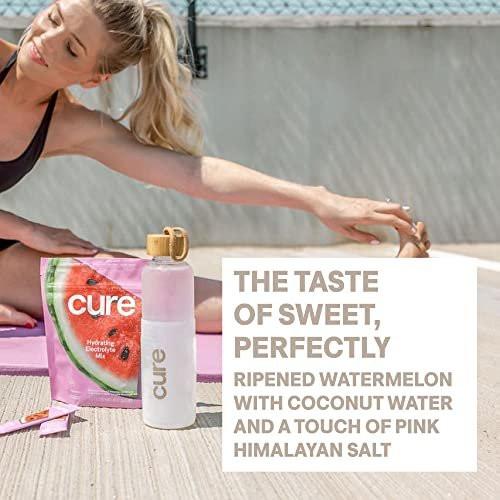 Cure Hydration | Plant-Based Electrolyte Drink Mix | No Added Sugar | FSA-HSA | Dehydration Relief Powder Made with Coconut Water | Non-GMO | Vegan | Box of 8 Packets - Watermelon - görsel 13