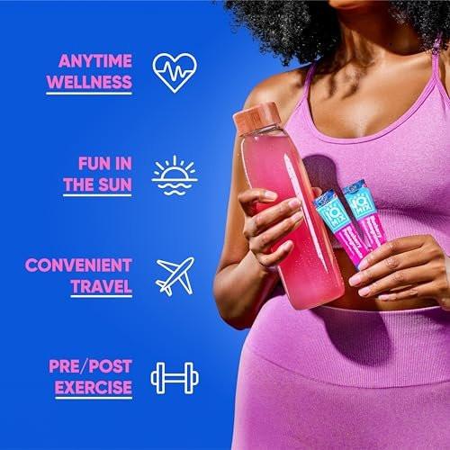 IQMIX Hydration Electrolyte Powder – 4-in-1 Formula for Hydration, Mental Clarity, Mood and Recovery – Sugar-Free Drink Mix, Keto, Magnesium L-Threonate, Lion’s Mane – 20 Count Blueberry Pomegranate - görsel 15