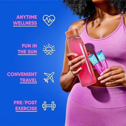 IQMIX Hydration Electrolyte Powder – 4-in-1 Formula for Hydration, Mental Clarity, Mood and Recovery – Sugar-Free Drink Mix, Keto, Magnesium L-Threonate, Lion’s Mane – 20 Count Blueberry Pomegranate