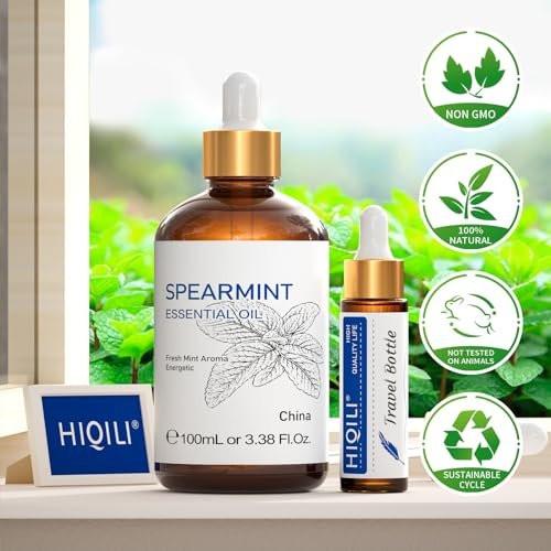 HIQILI 100ML Spearmint Oil for Skin Care, Facial, Can be Added to Lotions, Creams -100% Pure Natural Treatment Grade - 3.38 Fl Oz - görsel 4