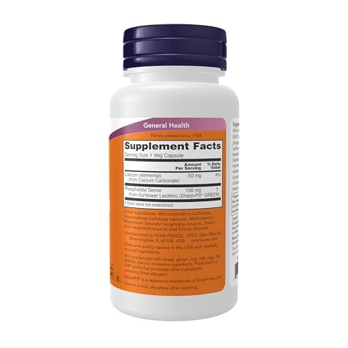 NOW Foods Supplements, Soy-Free Phosphatidyl Serine (150mg), Brain Health*, 60 Veg Capsules - görsel 2