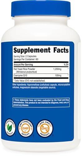 Nutricost Red Yeast Rice with CoQ10 1300mg, 120 Capsules, 60 Servings - Non-GMO, Gluten Free - görsel 3