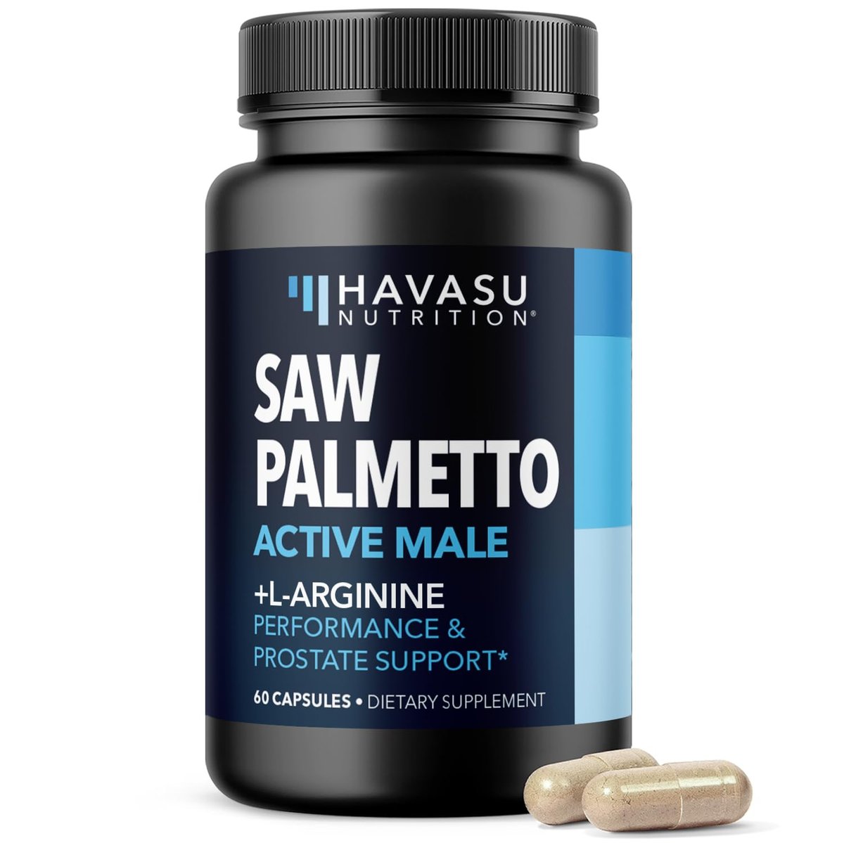 Saw Palmetto 500mg and L-Arginine 500 mg - Prostate Health and Nitric Oxide Supplements for Men - 60 Count - Urinary Function Support and Endurance for Active Males - Vegan, Non-GMO, 1 Month Supply - görsel 1