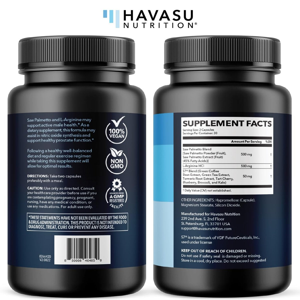 Saw Palmetto 500mg and L-Arginine 500 mg - Prostate Health and Nitric Oxide Supplements for Men - 60 Count - Urinary Function Support and Endurance for Active Males - Vegan, Non-GMO, 1 Month Supply - görsel 17