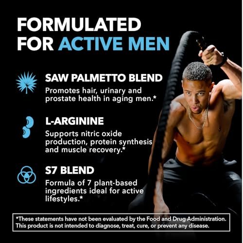 Saw Palmetto 500mg and L-Arginine 500 mg - Prostate Health and Nitric Oxide Supplements for Men - 60 Count - Urinary Function Support and Endurance for Active Males - Vegan, Non-GMO, 1 Month Supply - görsel 8