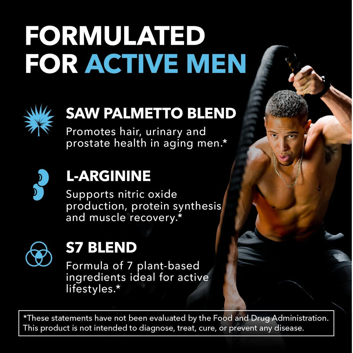 Saw Palmetto 500mg and L-Arginine 500 mg - Prostate Health and Nitric Oxide Supplements for Men - 60 Count - Urinary Function Support and Endurance for Active Males - Vegan, Non-GMO, 1 Month Supply - görsel 7