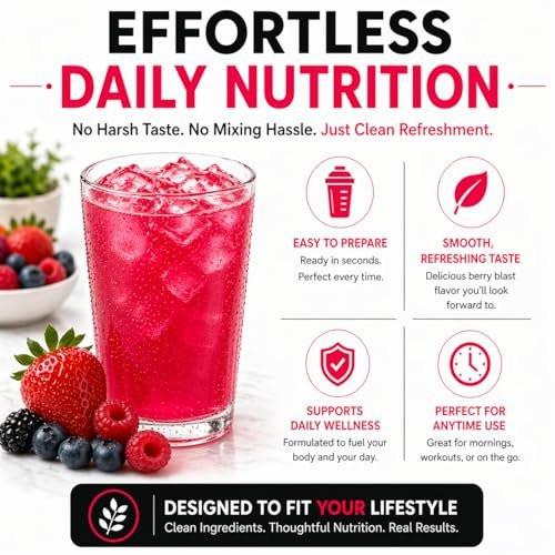 ProtiFit - High Protein Fruit Flavored Powder Drink Mix, 15g Protein, Low Calorie, Sugar Free, Ideal Protein Compatible, 7 Servings Per Box (Berry Blast) - görsel 5