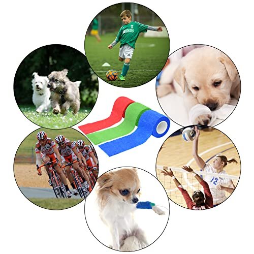 Twavang 6 Pack 2 Inches Self Adhesive Bandage Wrap Breathable Cohesive Bandage Elastic Tape for Pets, Athletic, Sports, Wrist, Knee, Ankle (5 Yards Per Roll, Mixed Colors) - görsel 2