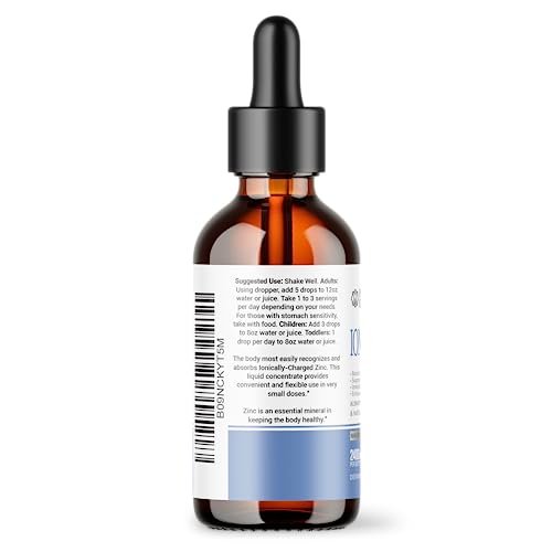Liquid Zinc Drops Concentrate for Entire Family | 240 Day Supply | Zinc Sulfate 2400mg | Immunity, Mood, Brain Thyroid | 2 Oz - görsel 5