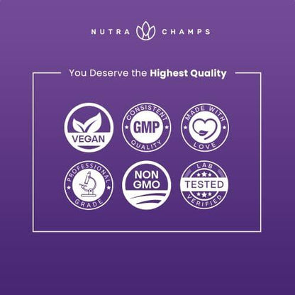 NutraChamps Melatonin Gummies for Adults, Extra Strength Sleep Aid Vitamins, 5mg or 10mg Dose, Vegan Natural Strawberry Flavor Supplement for Better Sleep, Healthy Sleep Cycles, 60 Gummies
