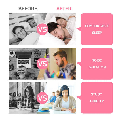 LYSIAN Ultra Soft Foam Sleep Earplugs, 38dB SNR Noise Reduction Ear Plugs for Sleeping, Mowing, Shooting - 60 Pairs, Double Color Pink/White