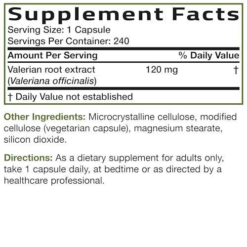 Bronson Valerian Root Capsules - Valerian Officinalis - Promotes Relaxation - Non-GMO, Soy-Free Gluten-Free, 240 Vegetarian Capsules - görsel 2