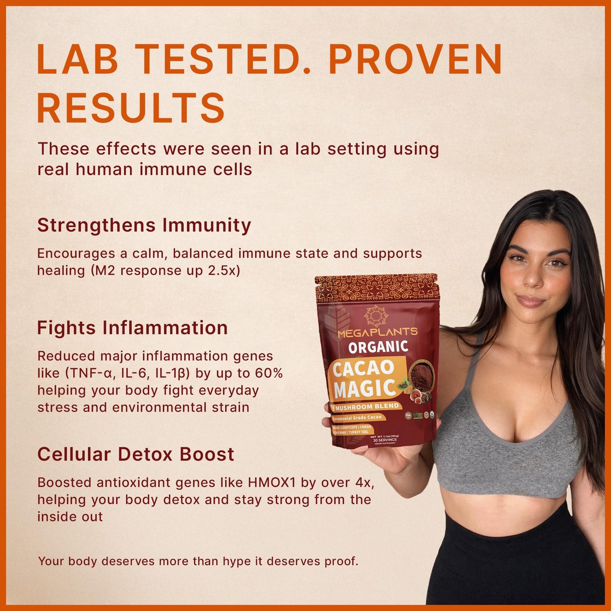 MegaPlants Cacao Magic | Superfood 5 Mushroom Blend | Lions Mane, Reishi, Chaga, Cordyceps, Turkey Tail | Smoothie, Hot Chocolate, Coffee Alternative - görsel 2
