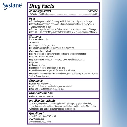 Systane Complete Preservative Free Dry Eye – Inactive Ingredients: Purified water, sodium chloride, boric acid, – Image 7
