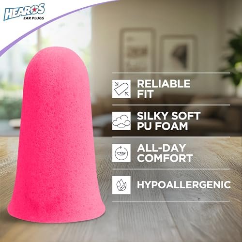 Hearos Sleep Pretty Tonight Foam Ear Plugs, Hearing Protection, 32 NRR, 12 Pair, Purple - görsel 12
