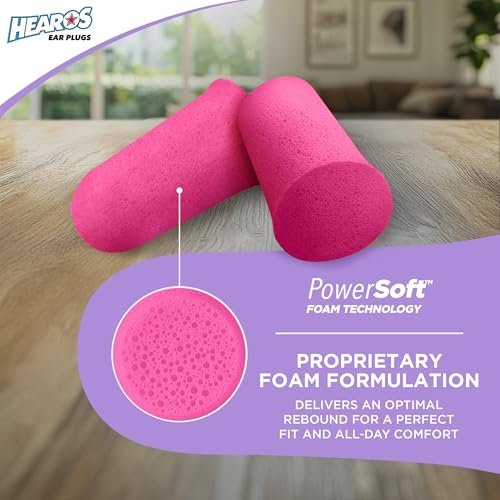 Hearos Sleep Pretty Tonight Foam Ear Plugs, Hearing Protection, 32 NRR, 12 Pair, Purple - görsel 6