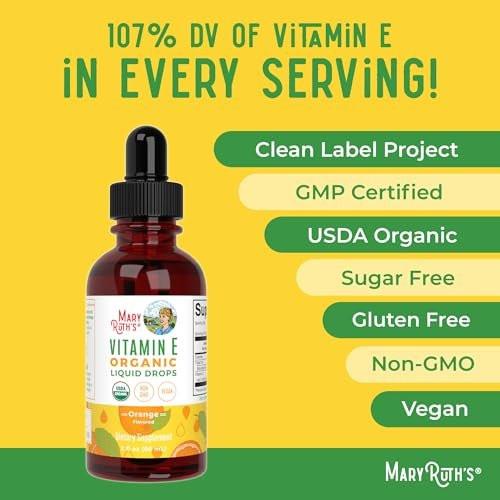 MaryRuth Organics USDA Vitamin E Liquid Drops 2 Month Supply | Bone and Joint Health | Cognitive Health for Adults and Kids | Sugar Free, Vegan, Non-GMO, Gluten Free | 2 Ounces - görsel 14