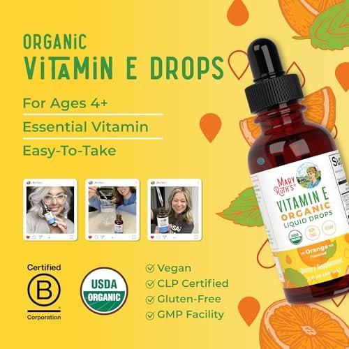 MaryRuth Organics USDA Vitamin E Liquid Drops 2 Month Supply | Bone and Joint Health | Cognitive Health for Adults and Kids | Sugar Free, Vegan, Non-GMO, Gluten Free | 2 Ounces - görsel 16