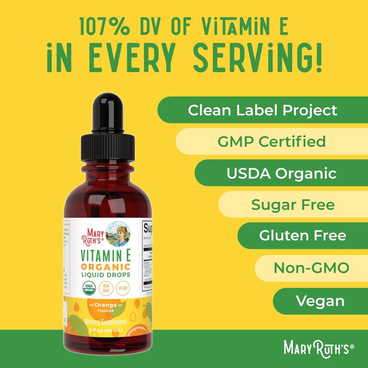MaryRuth Organics USDA Vitamin E Liquid Drops 2 Month Supply | Bone and Joint Health | Cognitive Health for Adults and Kids | Sugar Free, Vegan, Non-GMO, Gluten Free | 2 Ounces - görsel 13